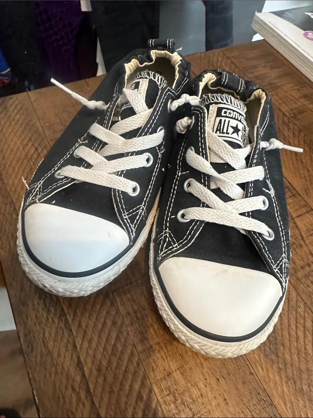 Converse Kids Black and White Low Top Sneakers
